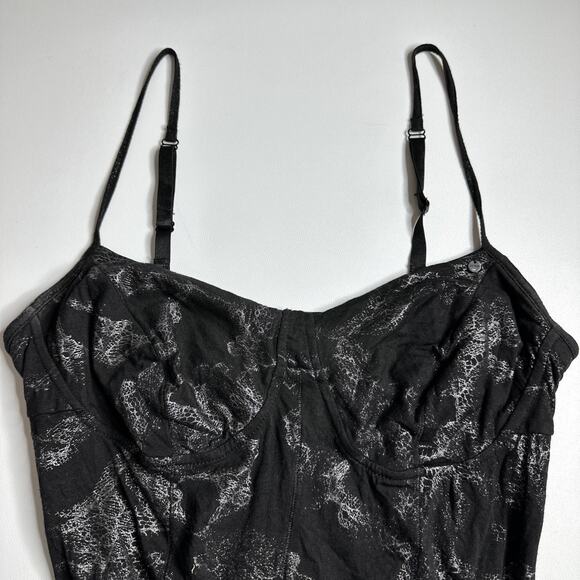 Guess Black Metallic Bustier Tank Top M Y2K Coquette Glam Grunge Vampy Soft Goth - Picture 7 of 13
